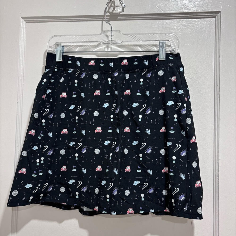 Kyodan Black Gold Skirt with Golf Pattern NWT